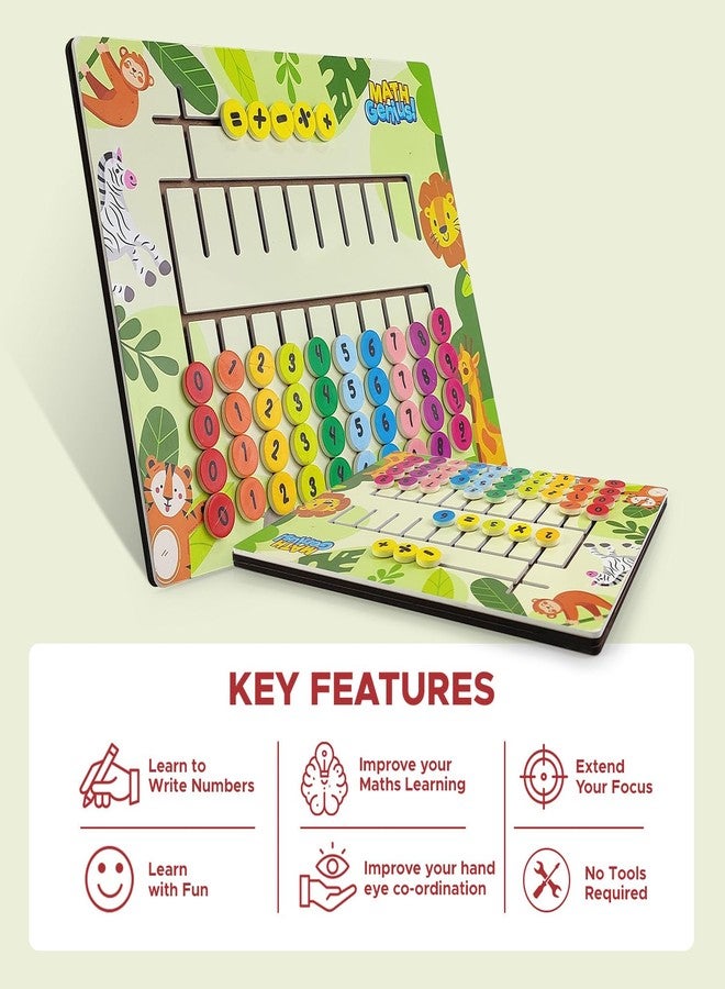 NHR Acrylic Educational Puzzle Board for Kids - Number Learning Toy for Toddlers & Preschoolers Ages 2 - 4, Montessori Math Game, Wooden Brain Teaser Gift - Image 3